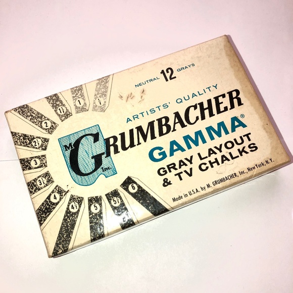 GRUMBACHER Gamma Gray Layout & TV Chalks Set of 12 (665 Like Pastels) - Picture 2 of 12